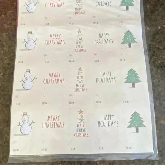 (2) PACKS OF GIFT TAG STICKERS. 100 per pack (200 TOTAL) - NEW Rae Dunn - Picture 3 of 13